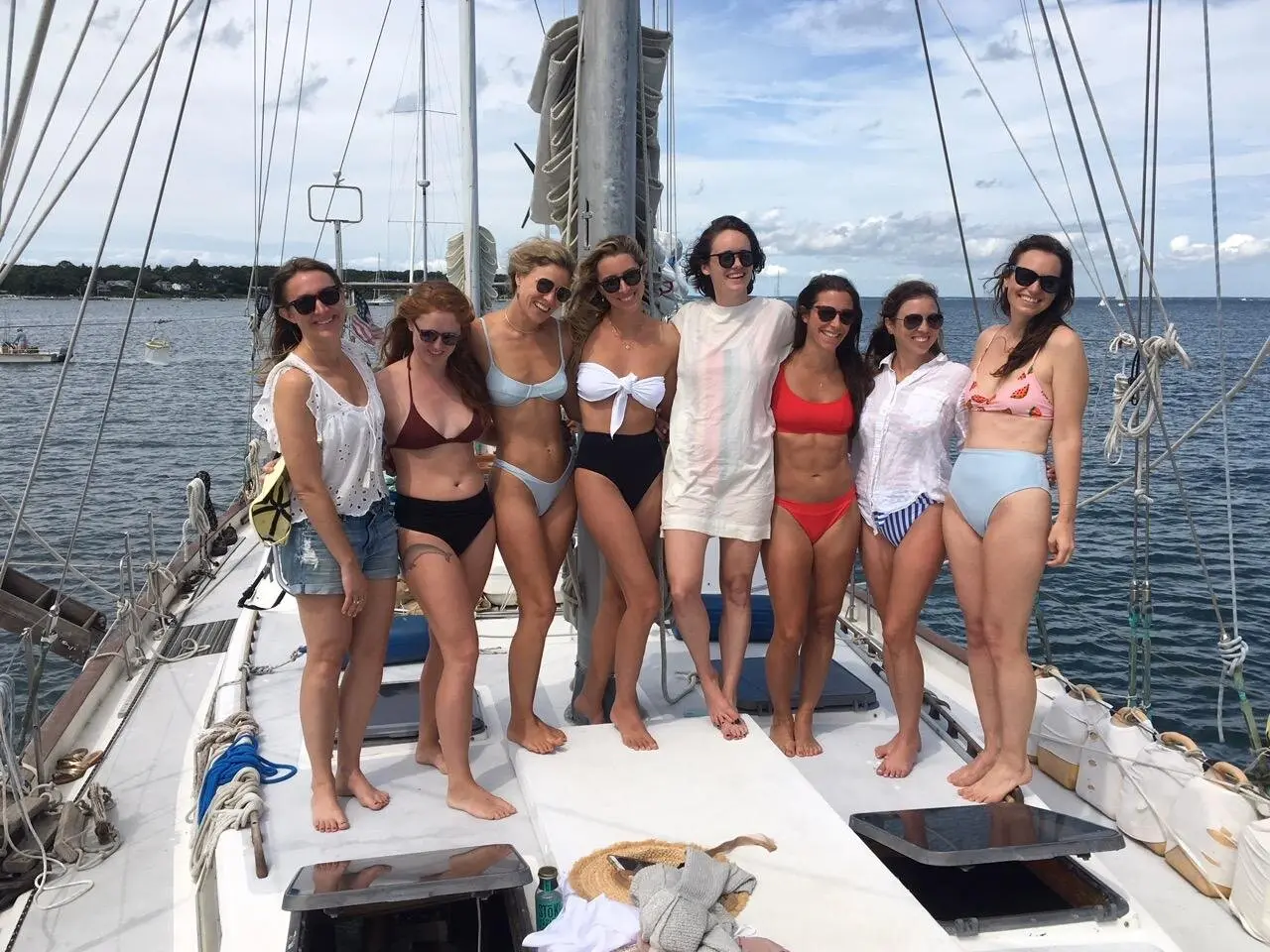 Bachelorette party guests enjoying the charter