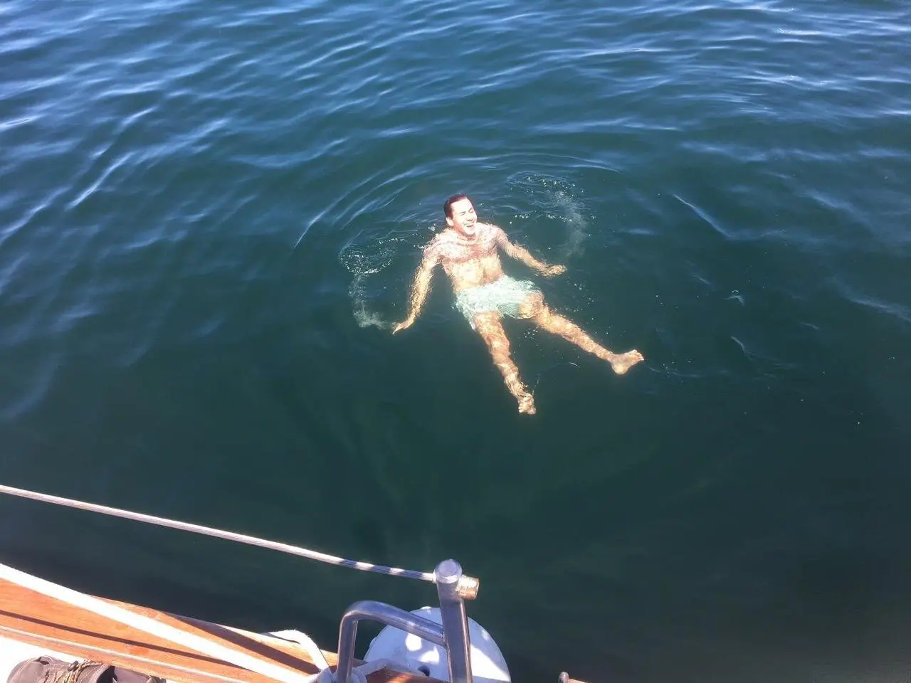 Guests swimming alongside Tandemeer