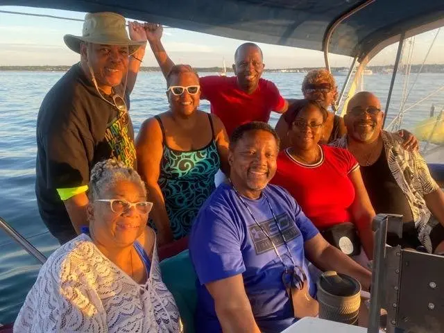 Guests relaxing in the cockpit